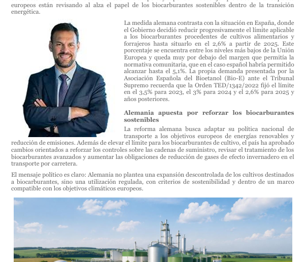 ¿Frenazo a la descarbonización? España se queda a la cola de Europa en biocarburantes