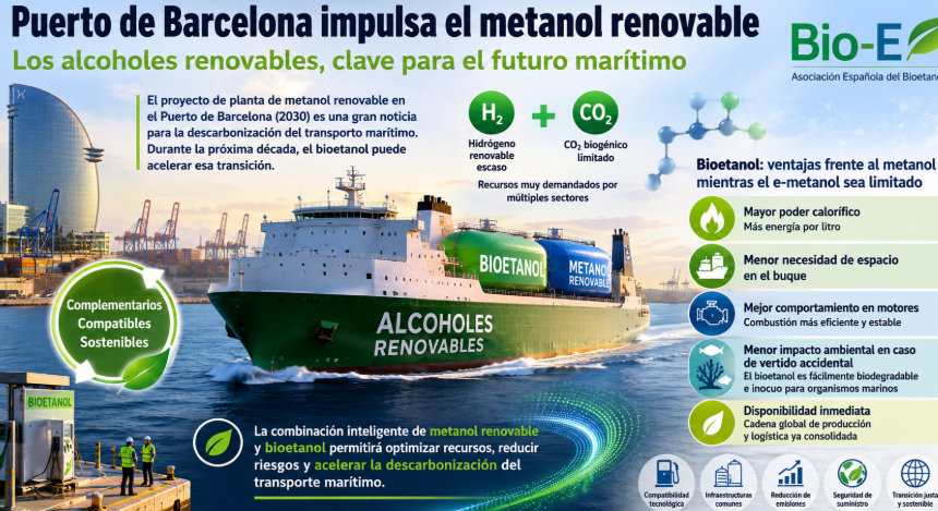 El Puerto de Barcelona impulsa el metanol renovable y abre la puerta a una transición marítima basada en los alcoholes renovables